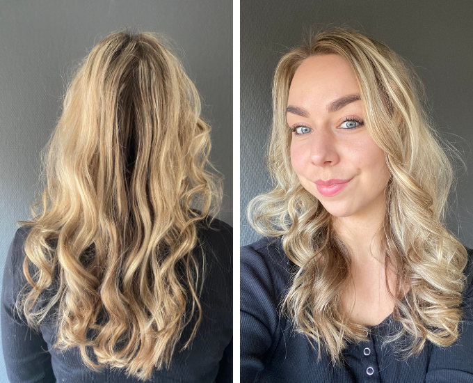 Heatless curls resultaat result