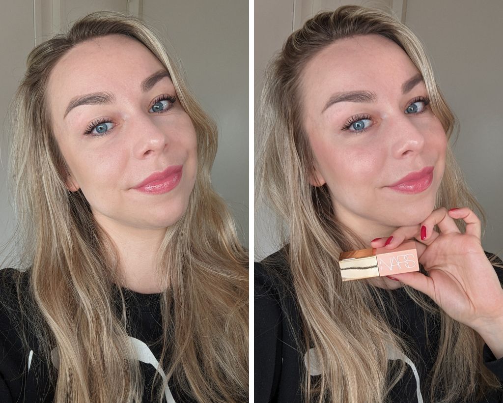 NARS Liquid Blush Orgasm Befora and After